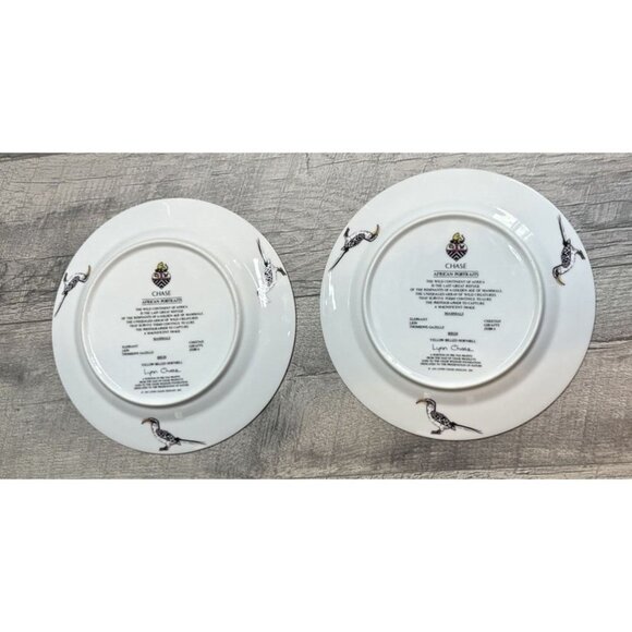 Lynn Chase African Portraits Zebra Plate Lot of 2 Luncheon Salad 9" Vintage NWOT - Picture 2 of 10